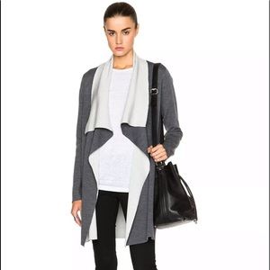 Vince Two-tone Grey Wool Cardigan